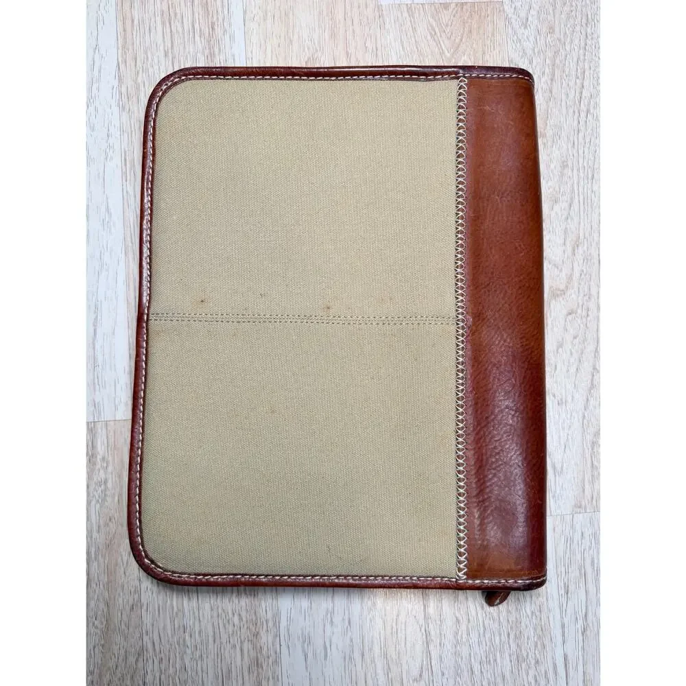 Vintage Tommy Bahama Leather/Canvas Portfolio Brief Folder